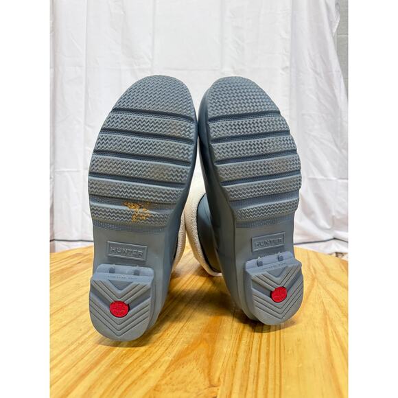 Hunter Rubber Waterproof Short Boot with Socks Liner Blue/White Women's Size 10 - Picture 7 of 8